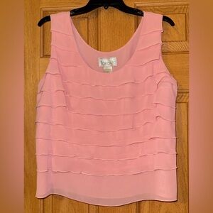 Jordan Pink Sleeveless Ruffled Tank Top